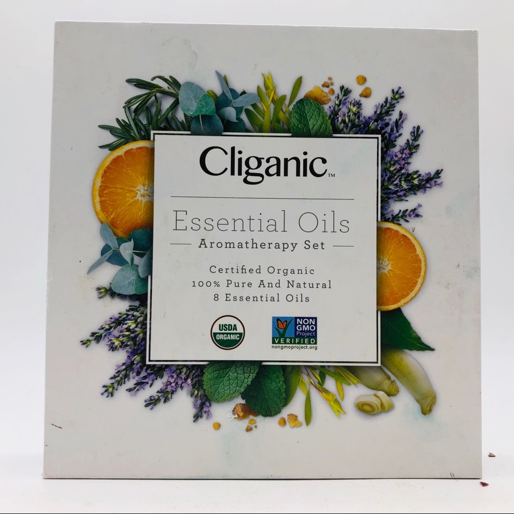 Cliganic Essential Oils. Gift Set. 8 bottles. Certified Organic